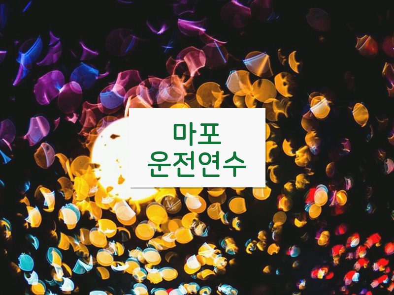 마포운전연수 후기
