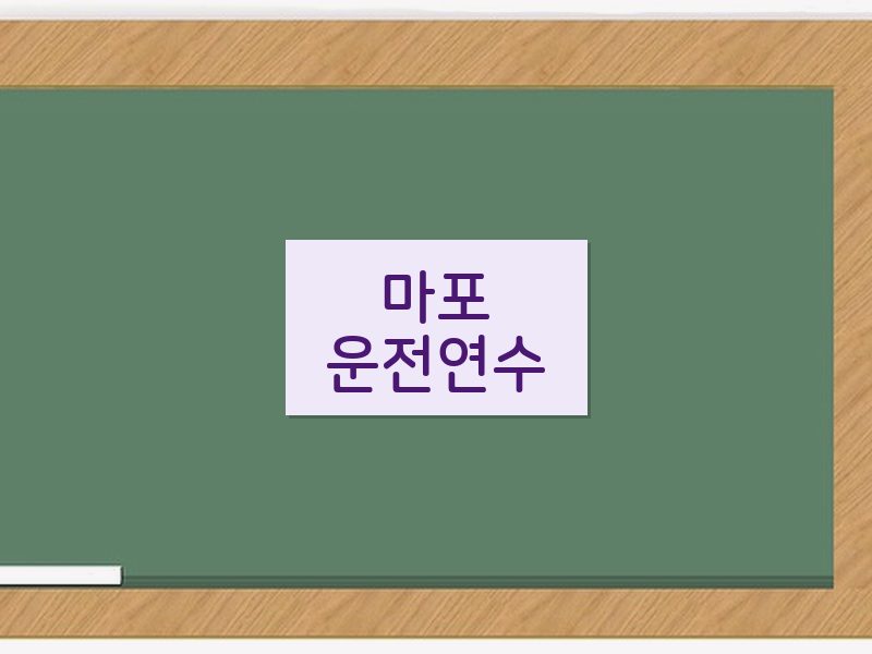 마포운전연수 후기