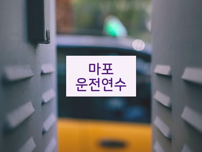 마포운전연수 후기