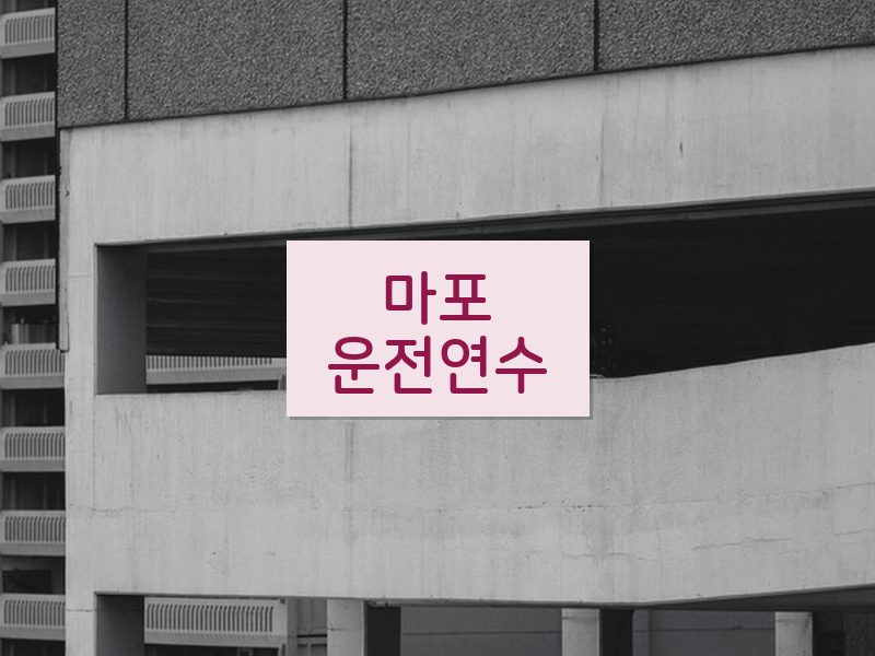 마포운전연수 후기
