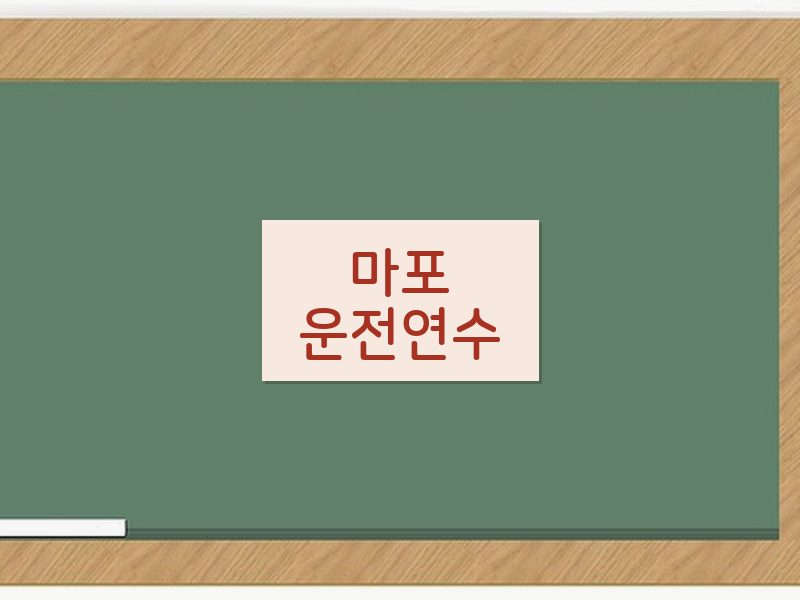 마포운전연수 후기