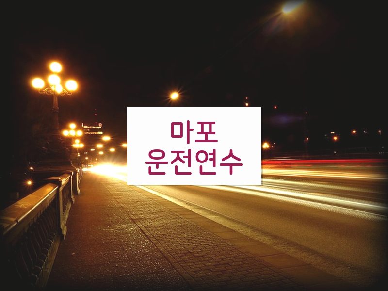 마포운전연수 후기