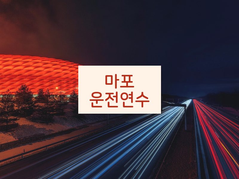 마포운전연수 후기