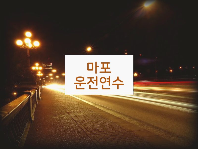마포운전연수 후기