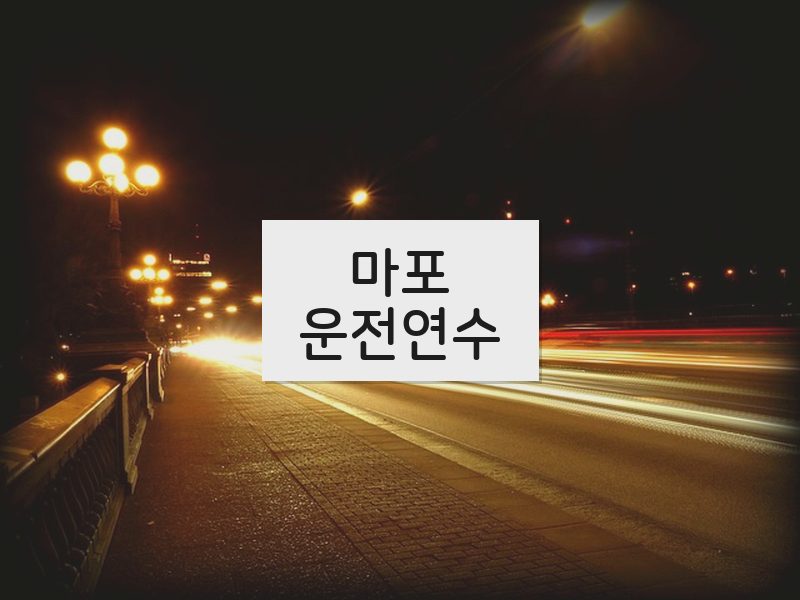 마포운전연수 후기