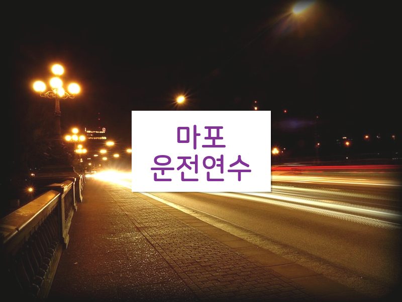 마포운전연수 후기